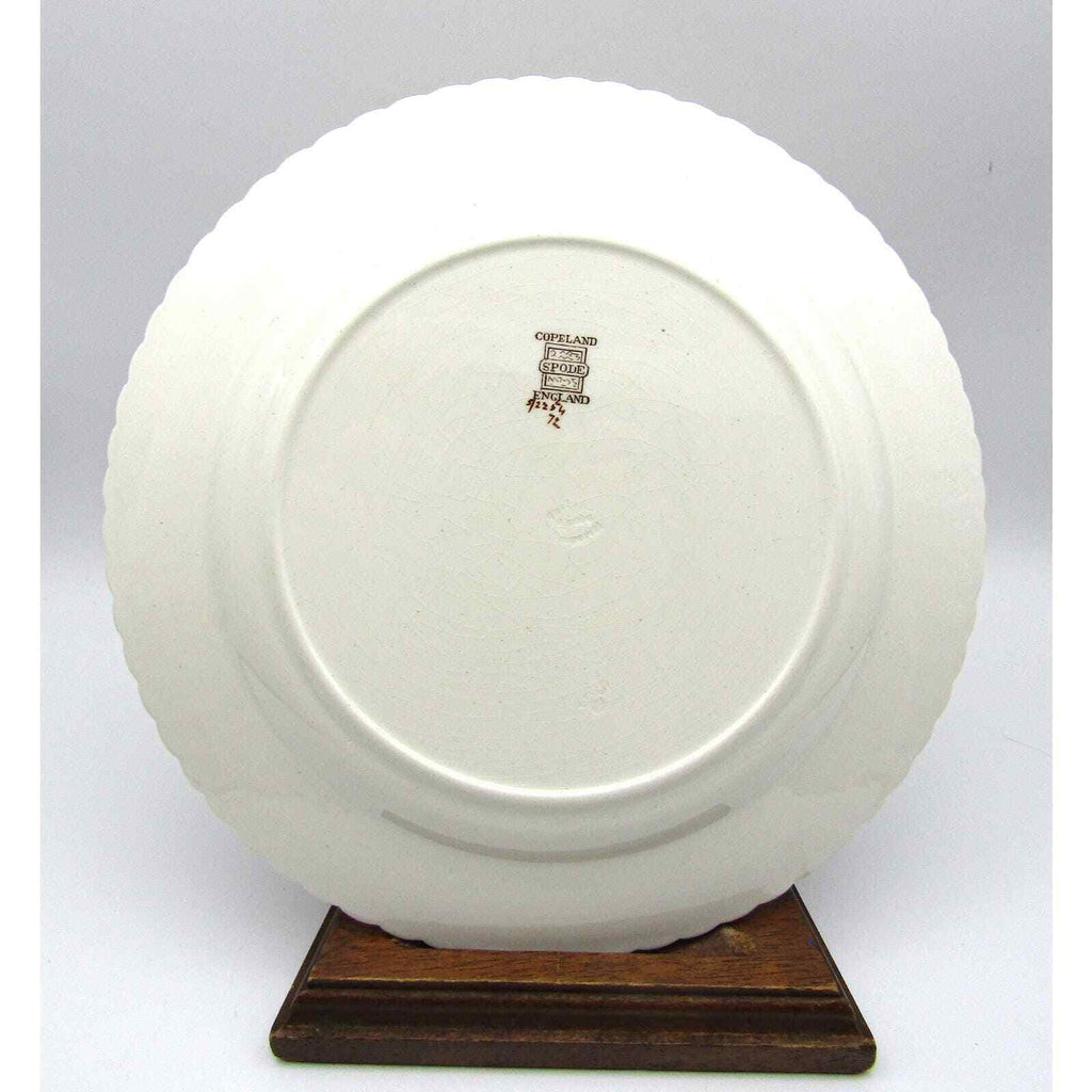Copeland Spode Plates 9.25" Set of 6 Grape Pattern Basket Weave Edge