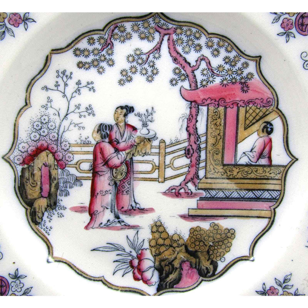 Canton Pattern Plate Decorative with Lustre Highlights