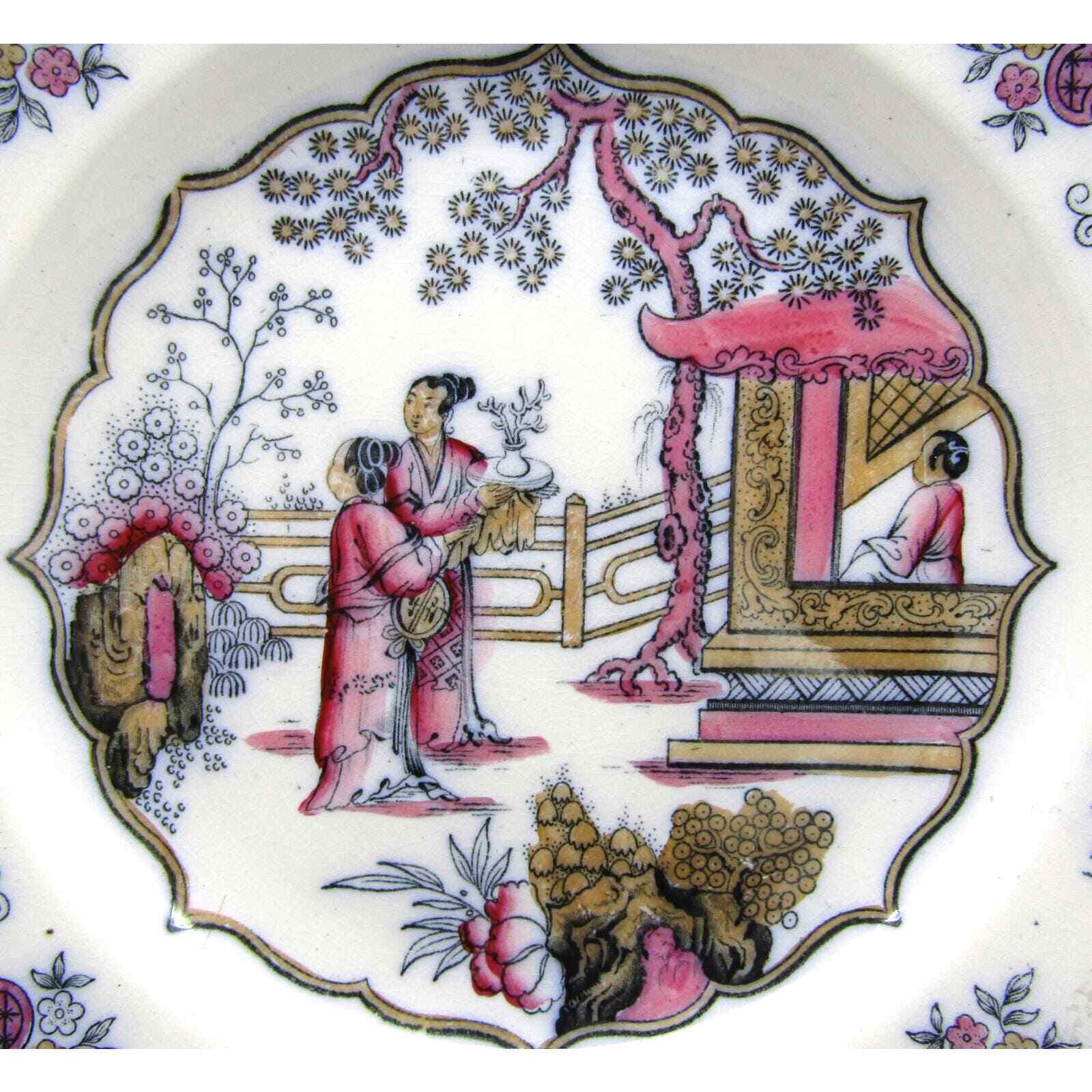 Canton Pattern Plate Decorative with Lustre Highlights