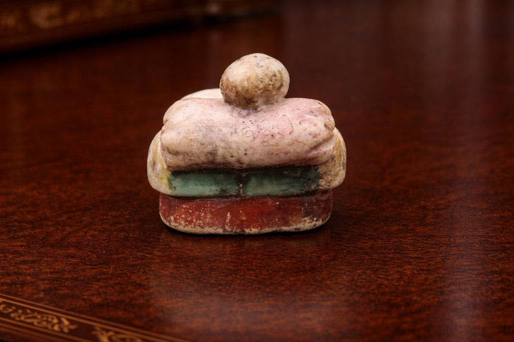Antique Chinese Export Porcelain Piano Baby Figurine, Late 19thC, Incised Mark