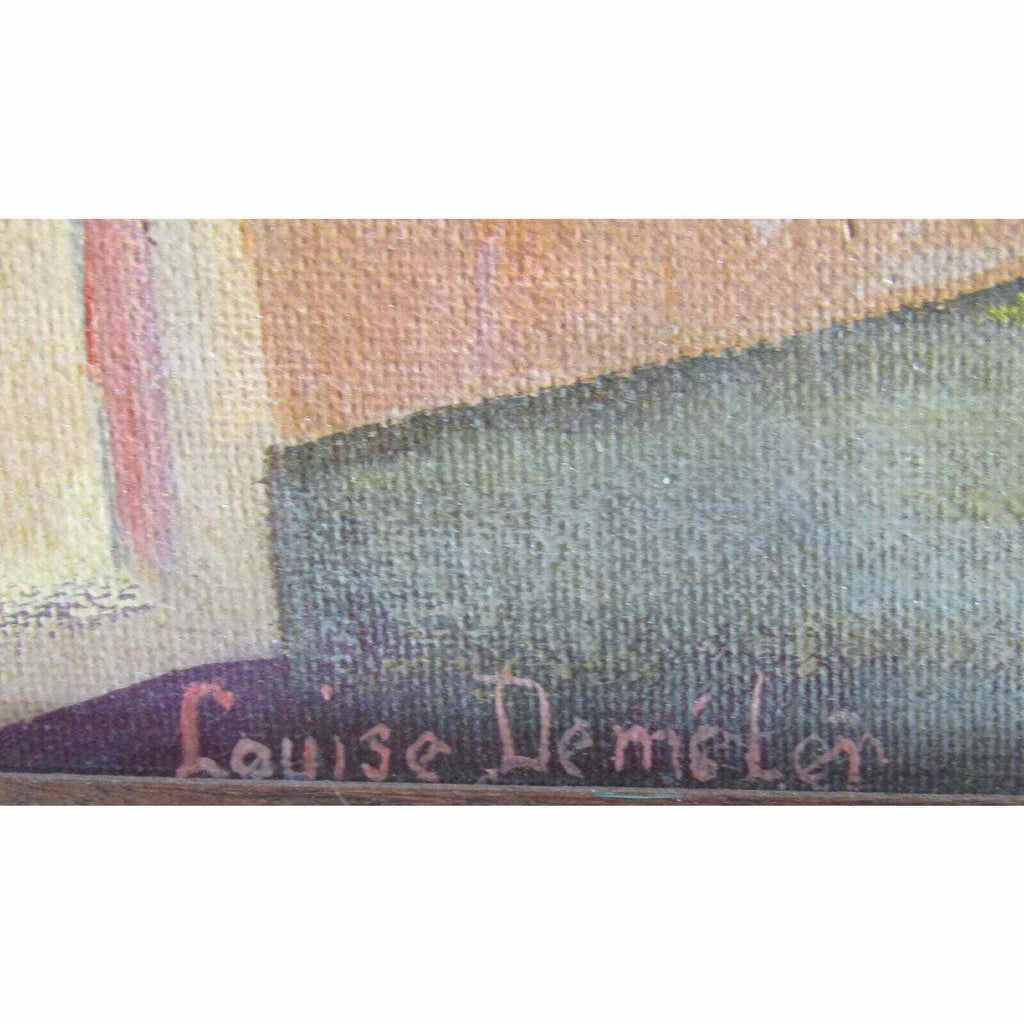 Louis Demeter Plein Air Painting of a Outdoor Market Mid Century