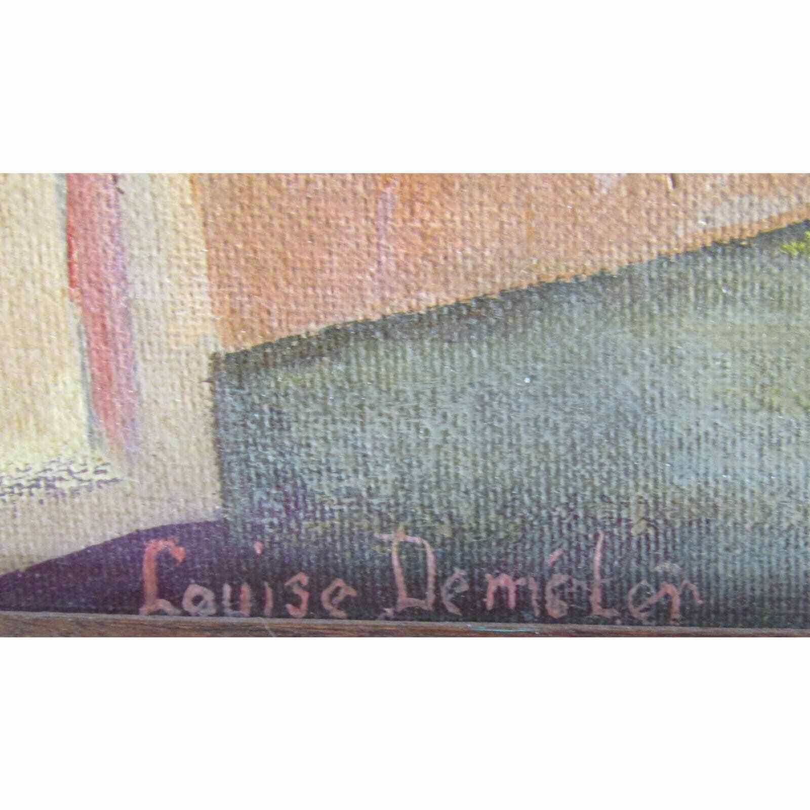 Louis Demeter Plein Air Painting of a Outdoor Market Mid Century