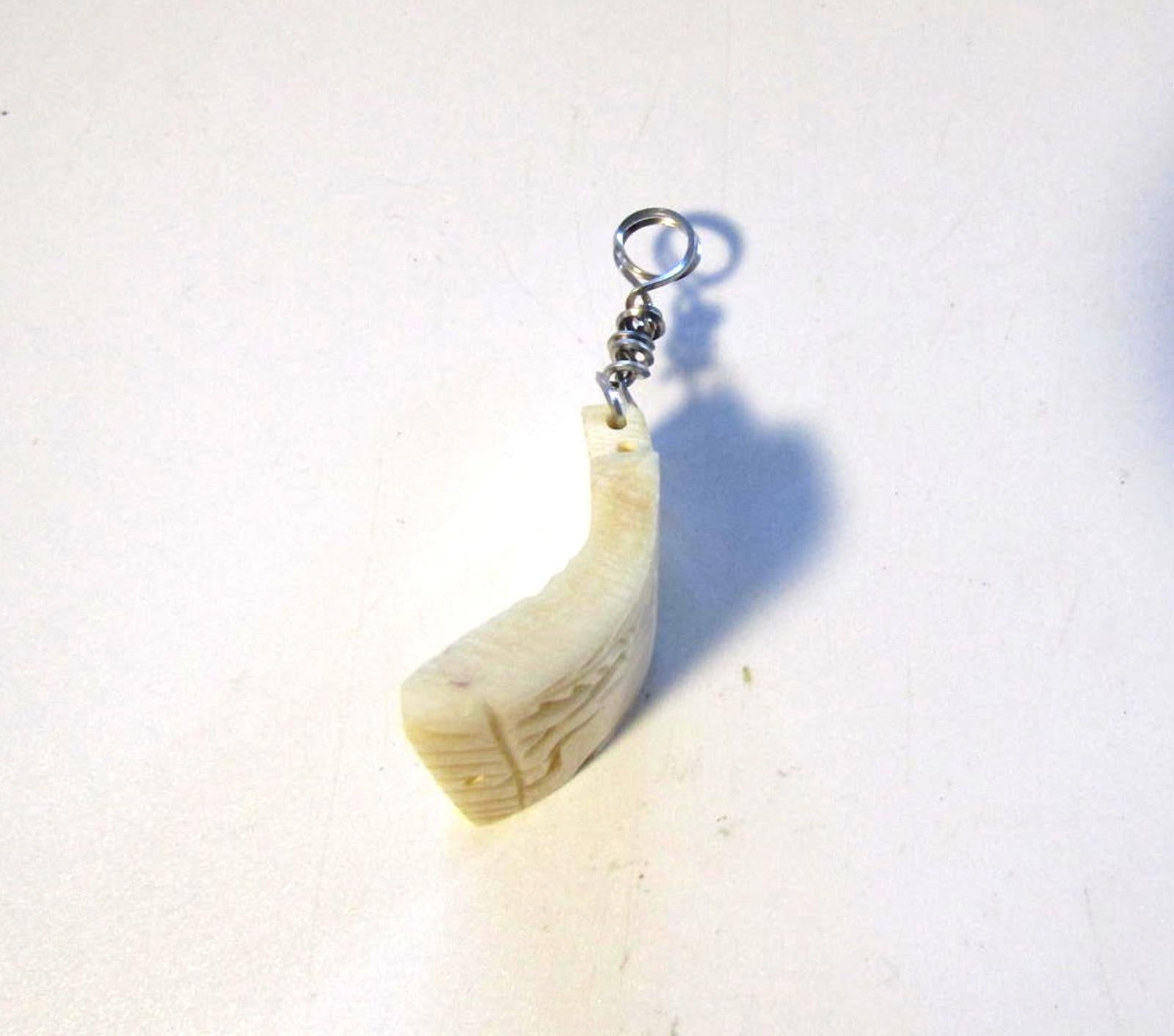 Hand-Carved Pendant with Elephant Design- Good Luck