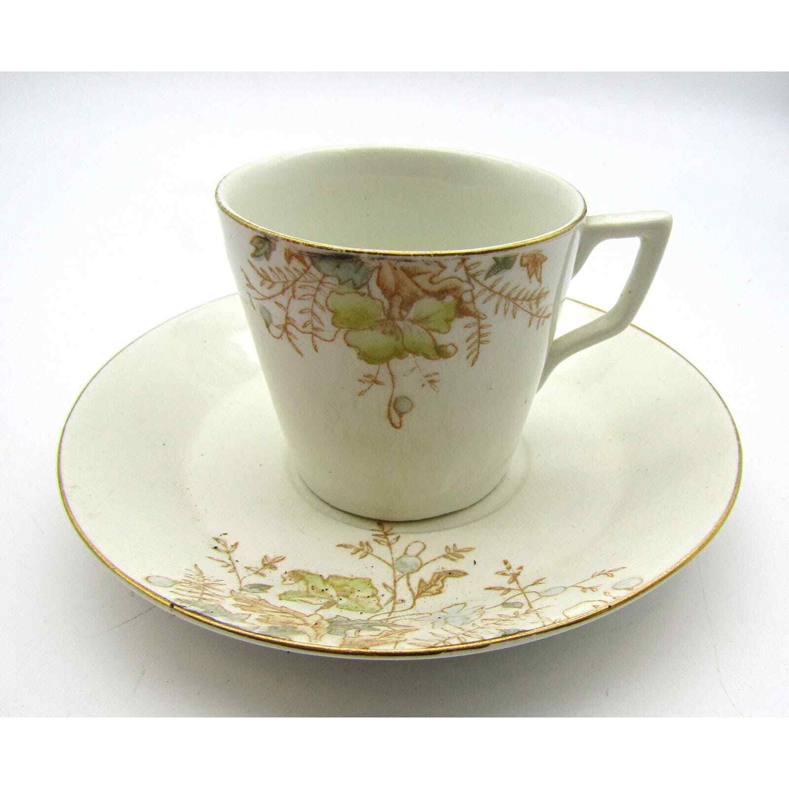 O P Co Syracuse China Demitasse Cup Floral Design EC