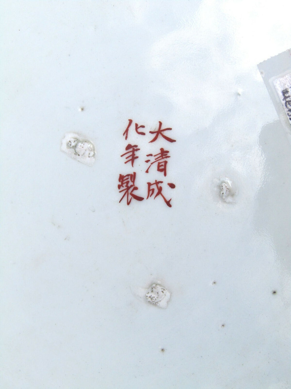 Chinese Qing Dynasty Famille Rose Charger Lotus Butterflies Imperial Mark 18"