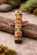 Vintage Alaskan / Pacific Northwest Hand-Carved Bone Totem Pole Pendant