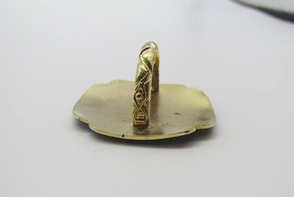 Vintage Floral Cloisonné Scarf Clip with Butterfly Design