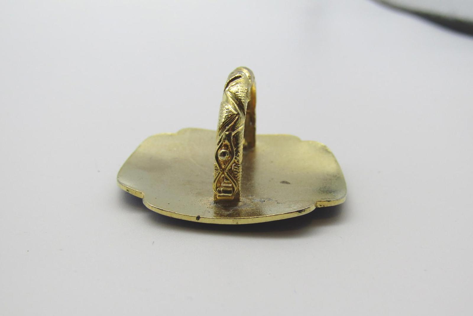 Vintage Floral Cloisonné Scarf Clip with Butterfly Design