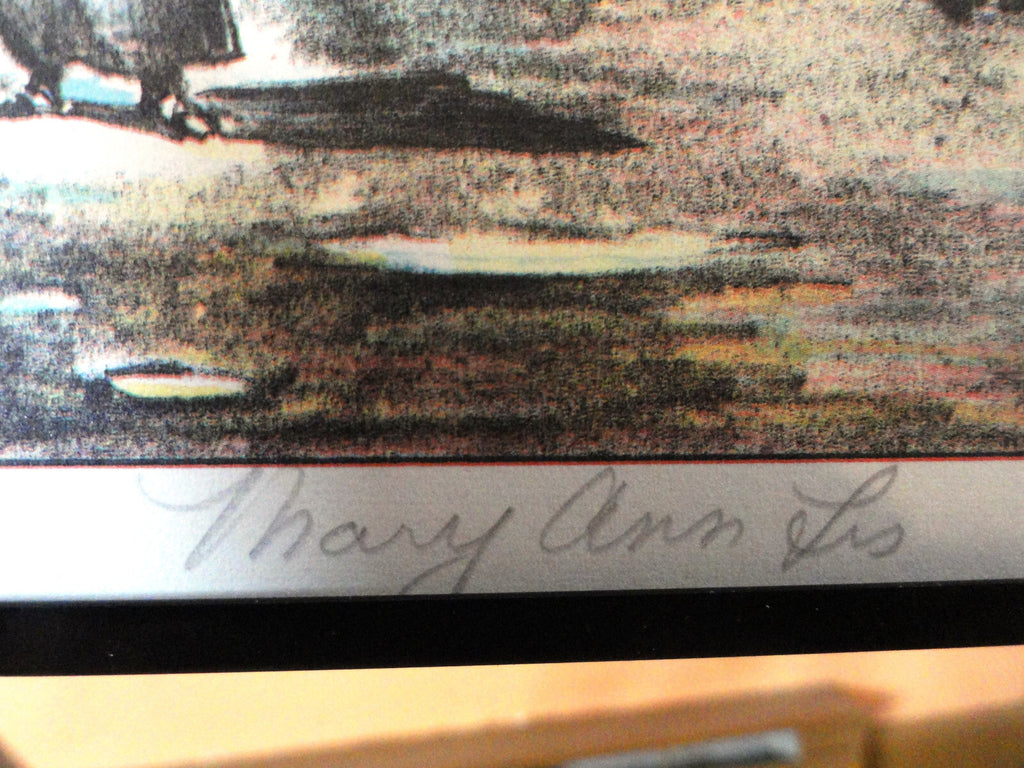 Mary Ann Lis Gondola   Pencil SIGNED NUMBERED 200/1000  Lithograph LISTED ARTIST