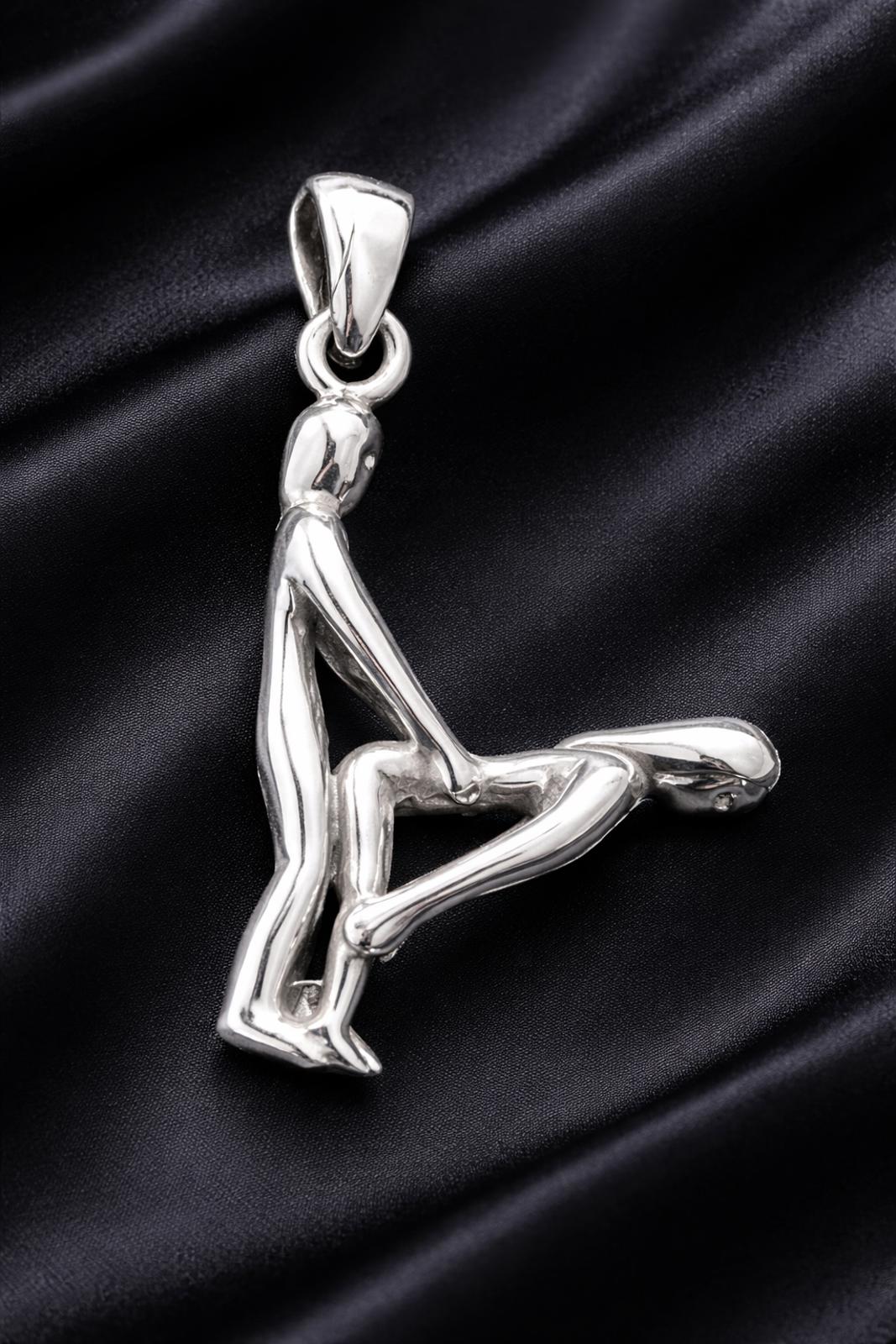 STERLING SILVER 925 Erotic Pendant Kama Sutra Pose SEX Love Man Woman