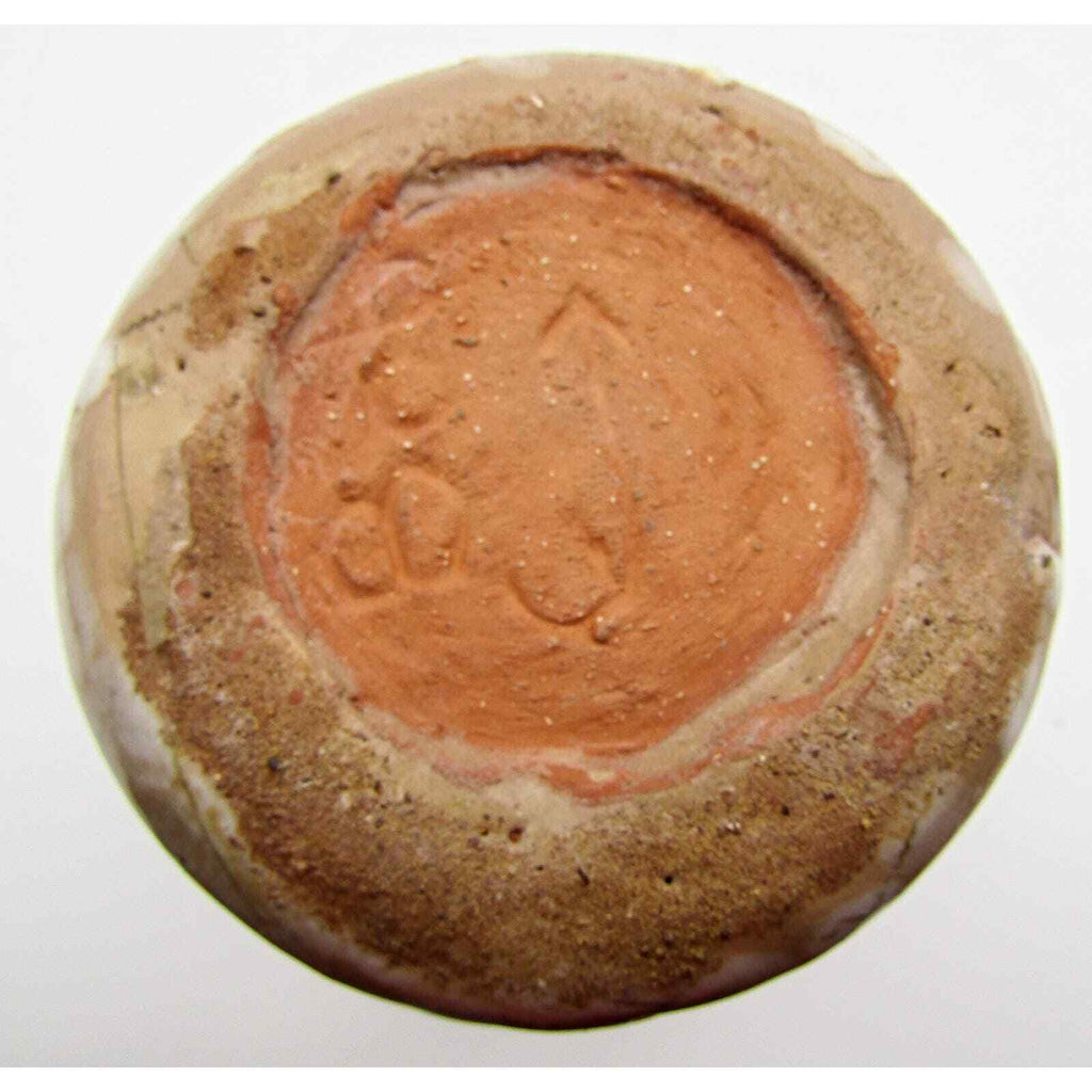 Studio Pottery Vase with Icing Glaze Marked on Bottom