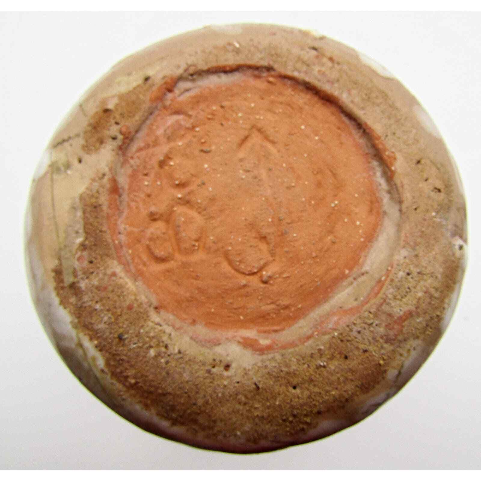 Studio Pottery Vase with Icing Glaze Marked on Bottom