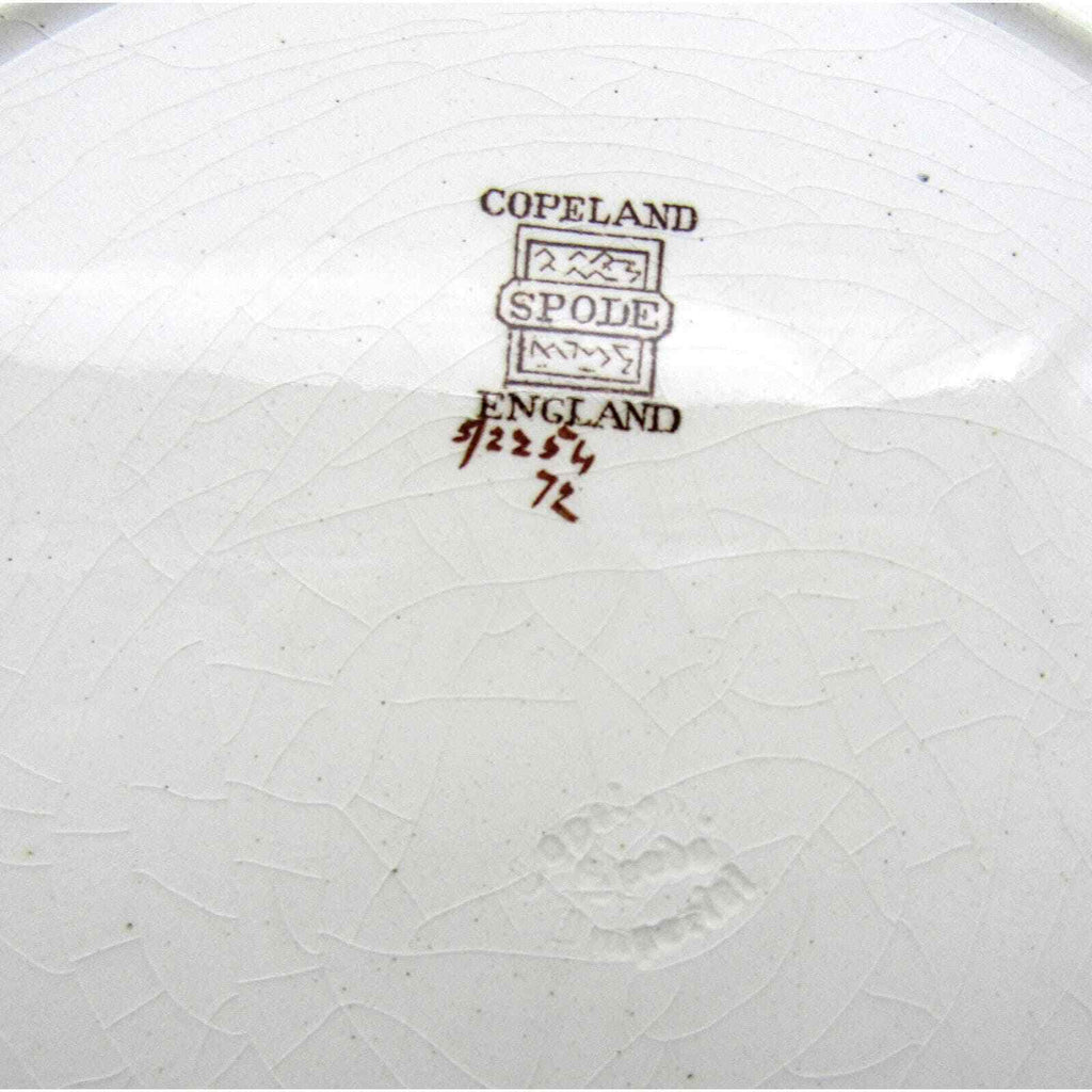Copeland Spode Plates 9.25" Set of 6 Grape Pattern Basket Weave Edge