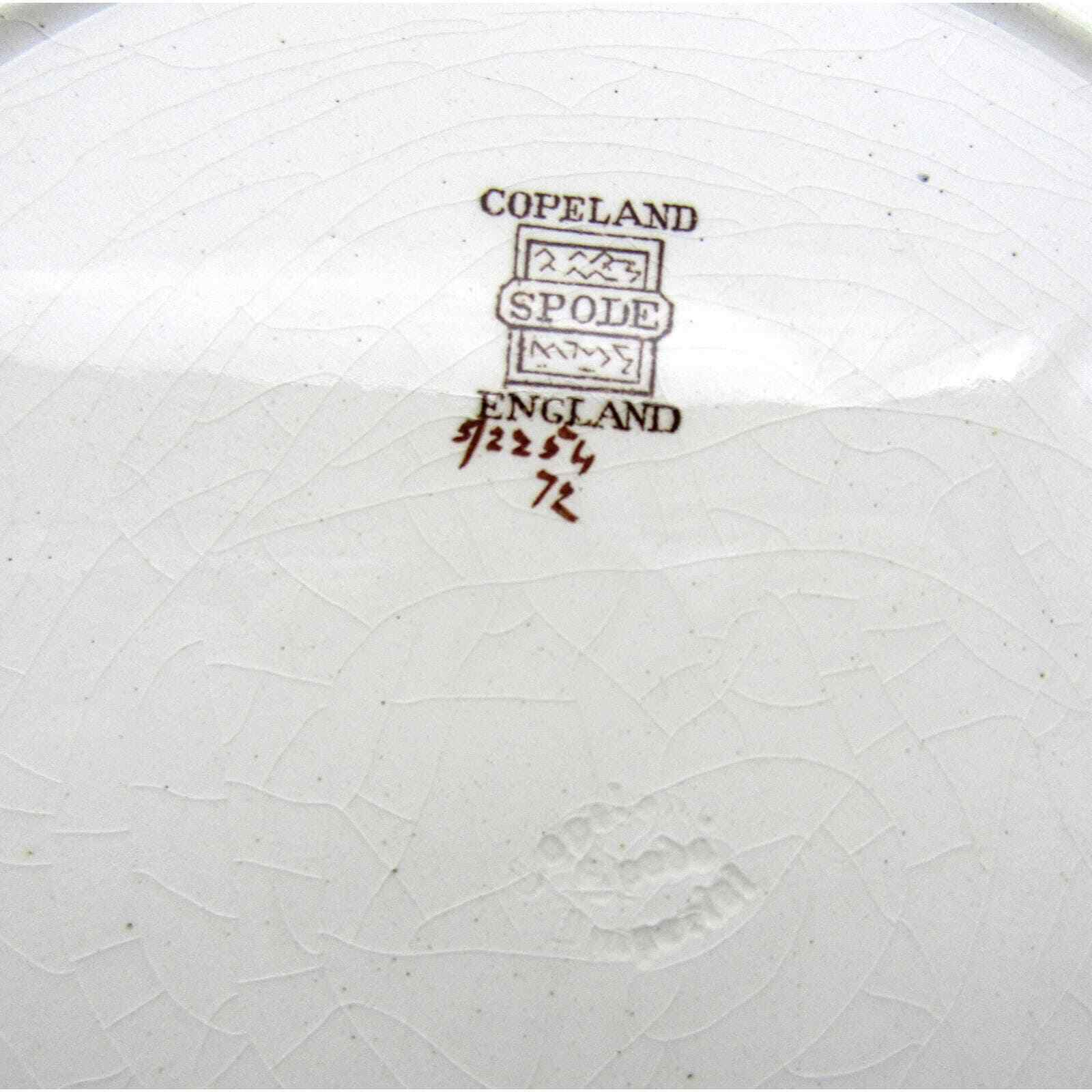 Copeland Spode Plates 9.25" Set of 6 Grape Pattern Basket Weave Edge