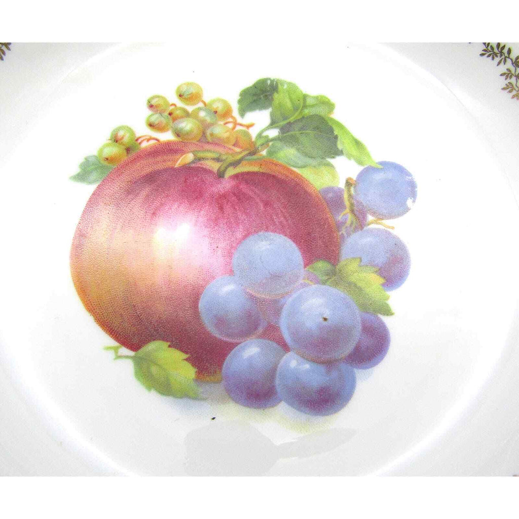 Reticulated Bowl Made in Germany with Hand Painted Apple and Grapes