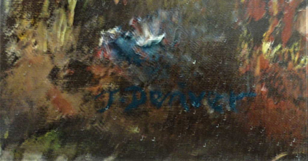 T. Denver Oil on Canvas, Woodland w/ Pheasant, Impressionist, Excellent Work