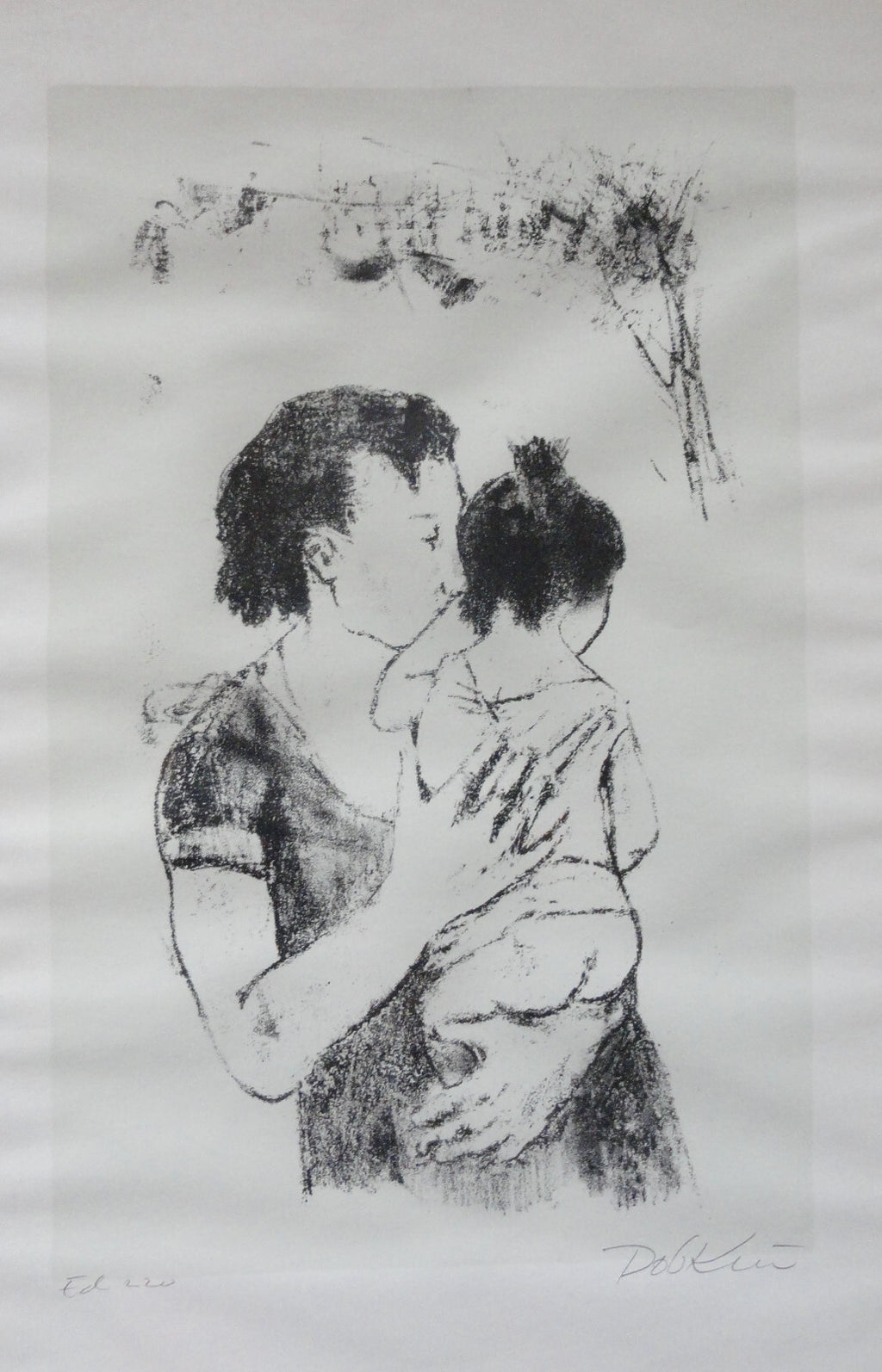 LISTED ARTIST ALEXANDER DOBKIN LITHOGRAPH MOTHER & CHILD SIGNED Edition 220