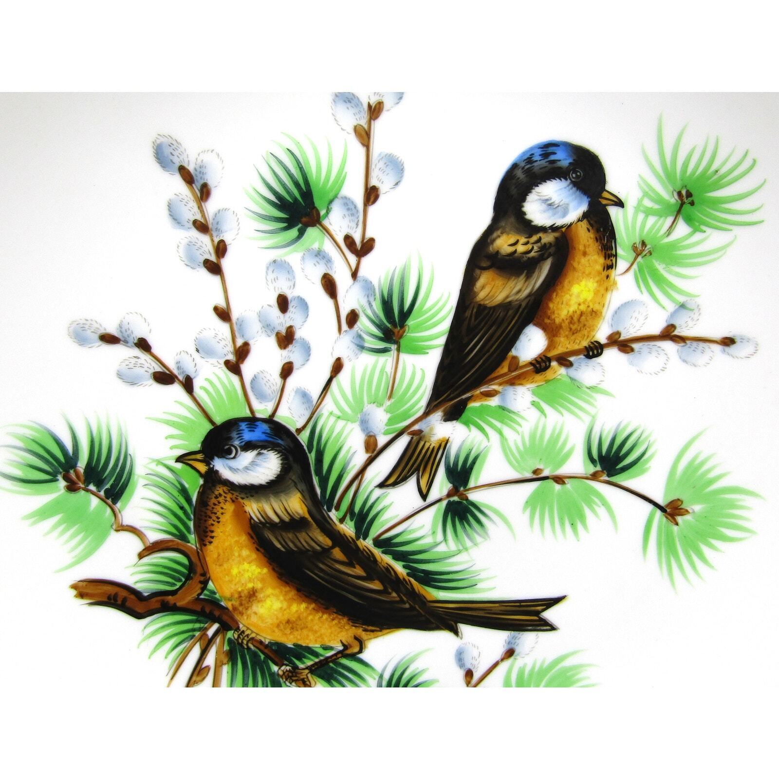 Norcrest China Plate with Birds on Branches Hand Painted Collector Plate