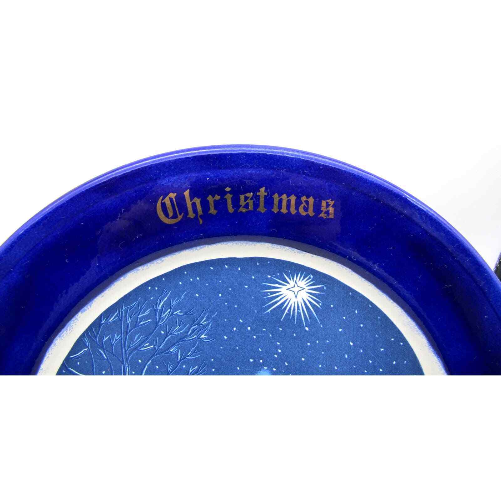 1980 Christmas Plate Wall Hanging Plate Hand Painted by Iris