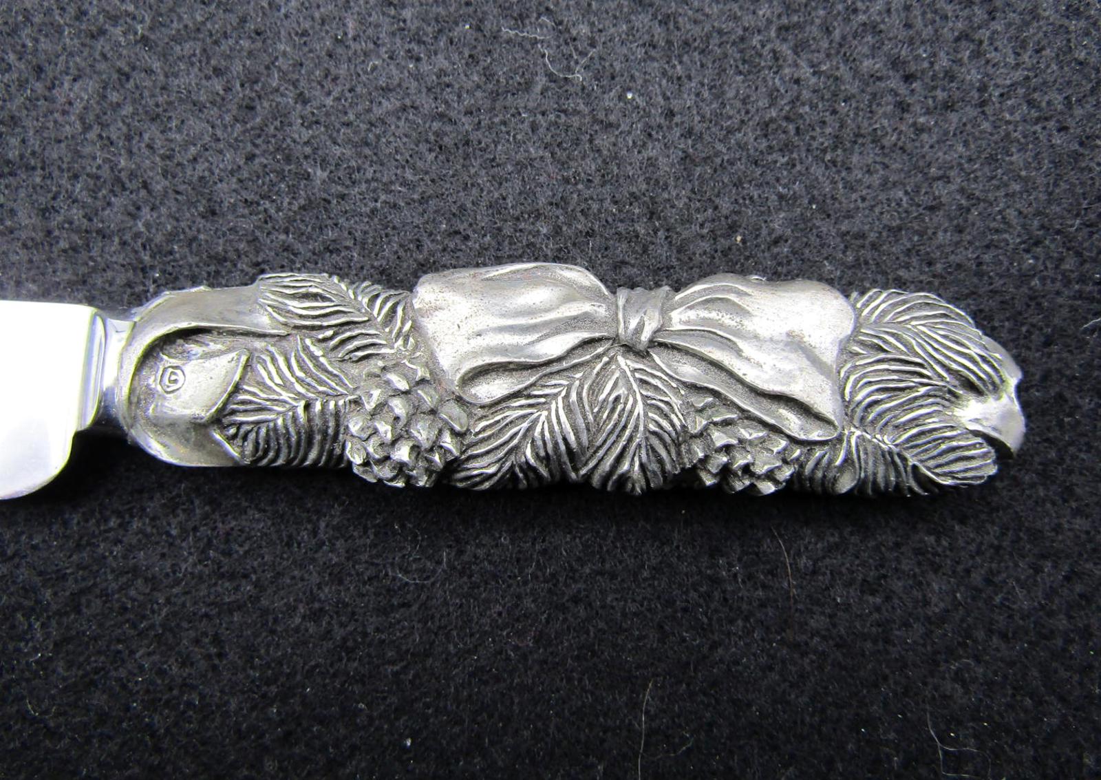 Vintage Stainless Steel Cheese Knife Decorative Handle made in Sheffield England