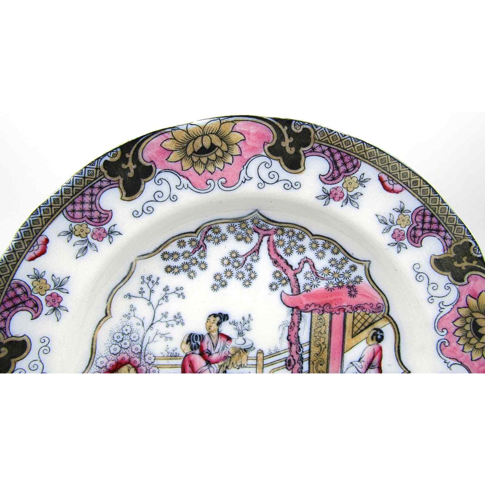 Canton Pattern Plate Decorative with Lustre Highlights