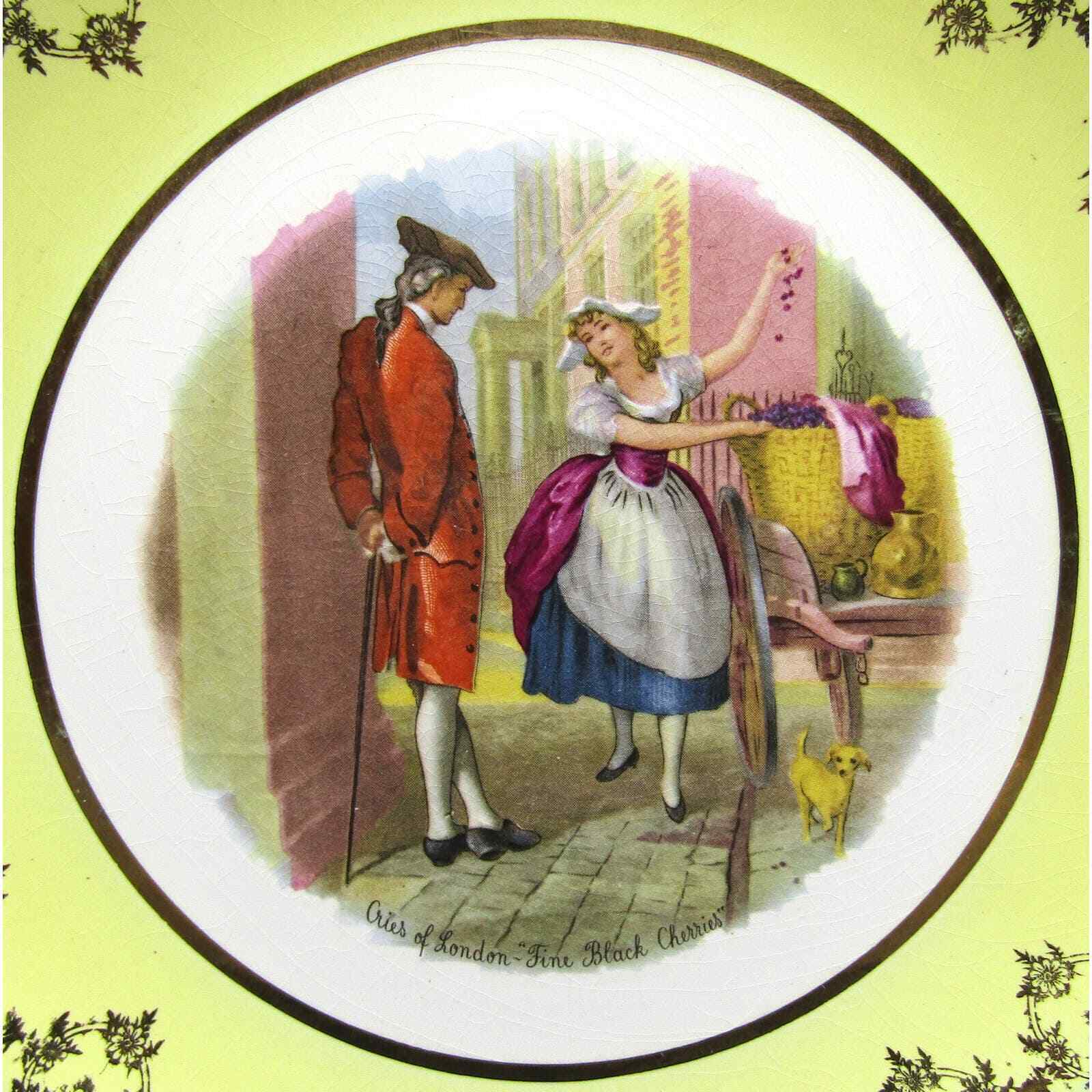 Barratt's England Plate Cries of London "Fine Black Cherries" Hand Painted