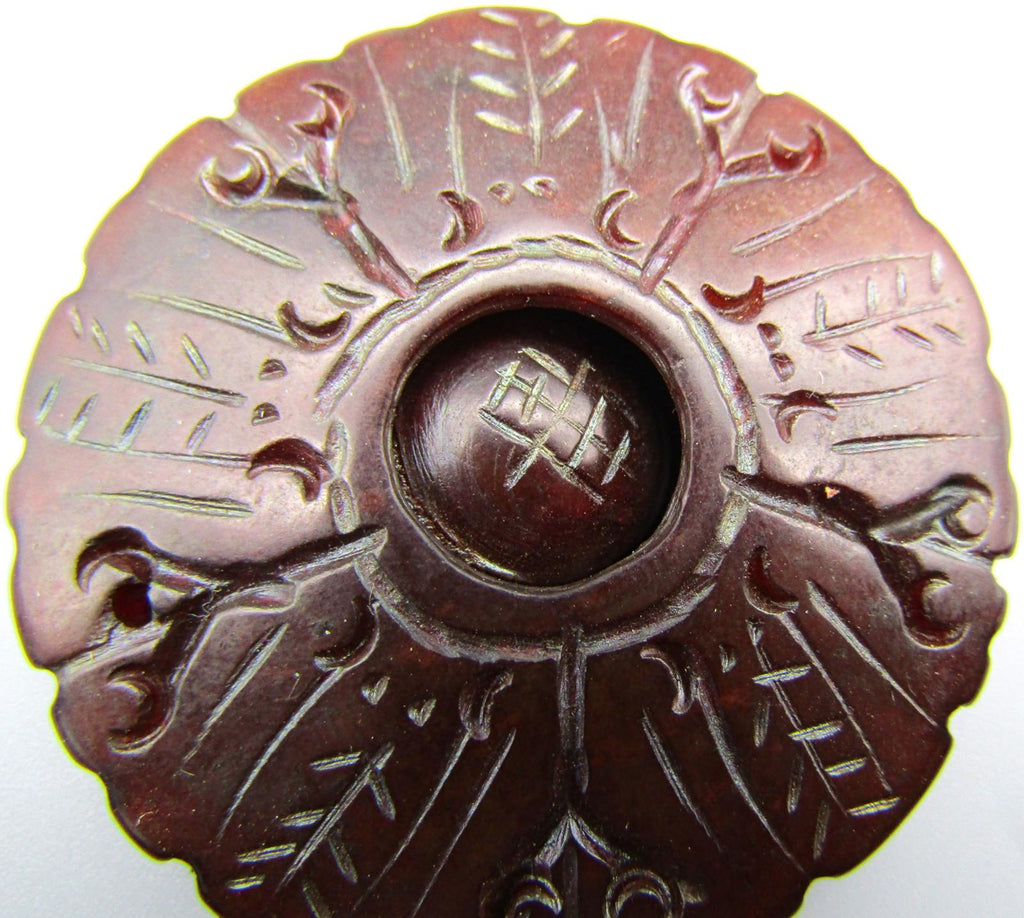 Antique Chinese Brown Jade Talisman Pendant Amulet Shake Rattle