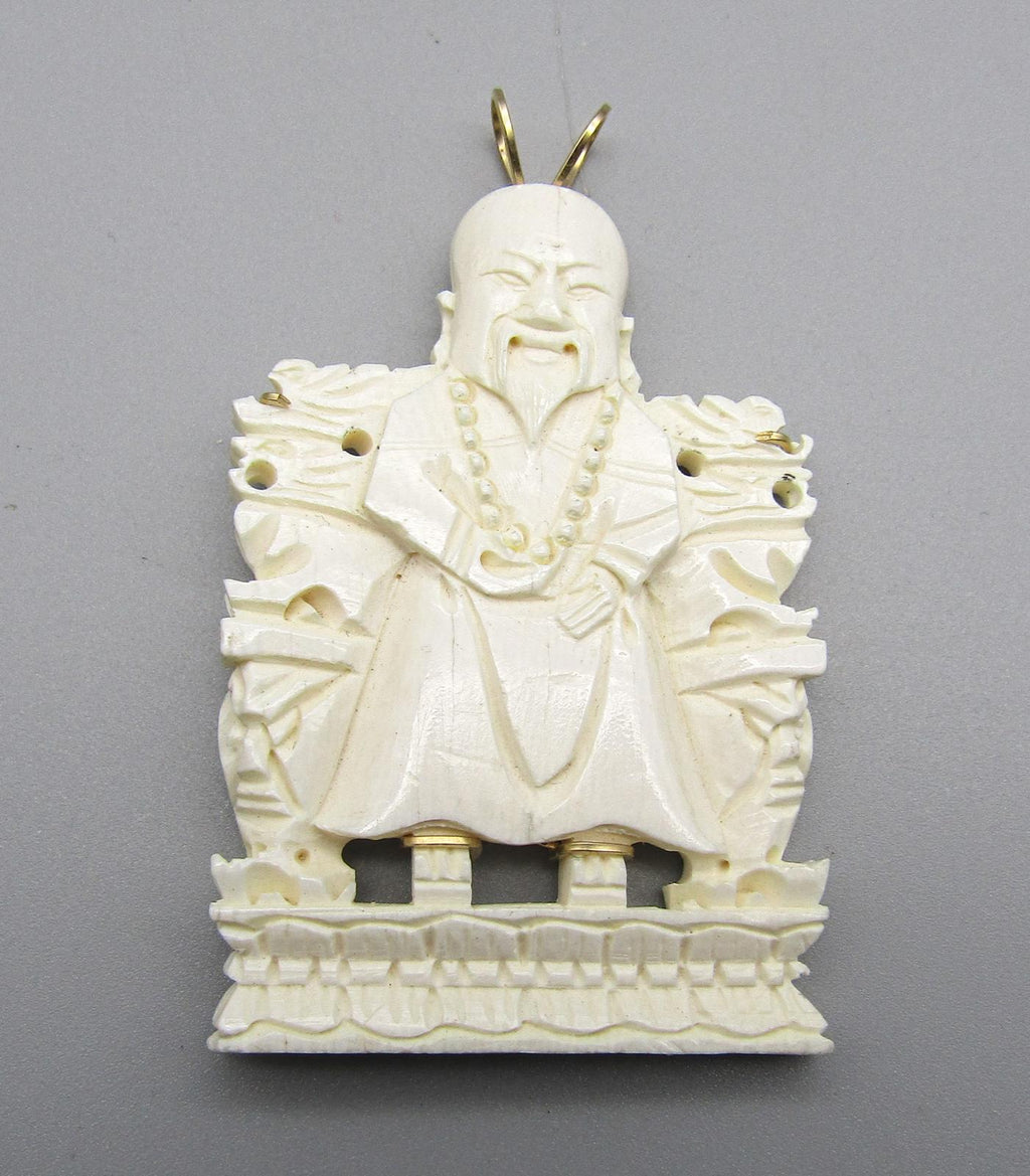 Carved Figurine Pendant Chinese Emperor Pendant, GF L'Fonts Ltd.
