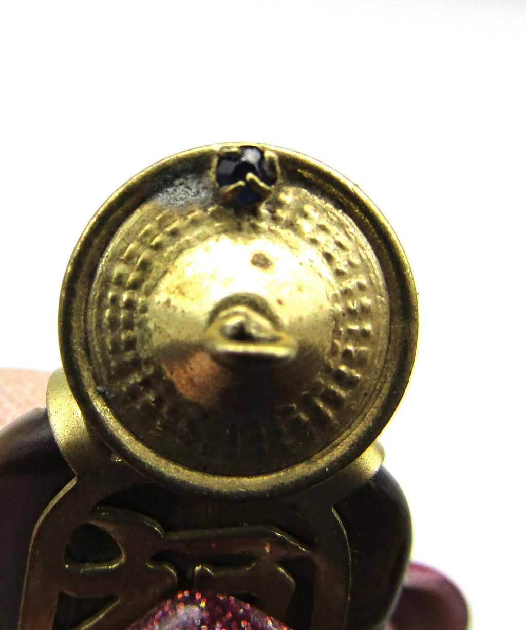 Vintage Carved Buddha Tiger Eye Gold Filled Pendant-Good Fortune Symbol on Back