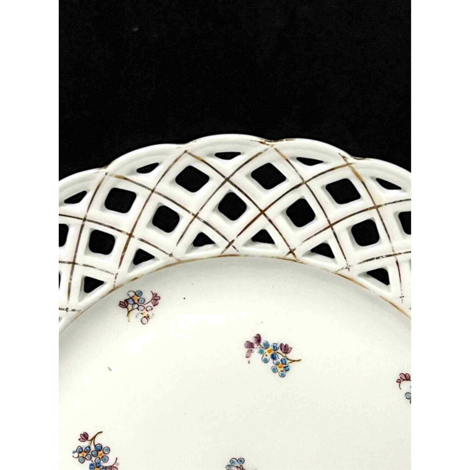 Reticulated Dessert Plate Charles Ahrenfeldt Circa 1880 (set of 11)