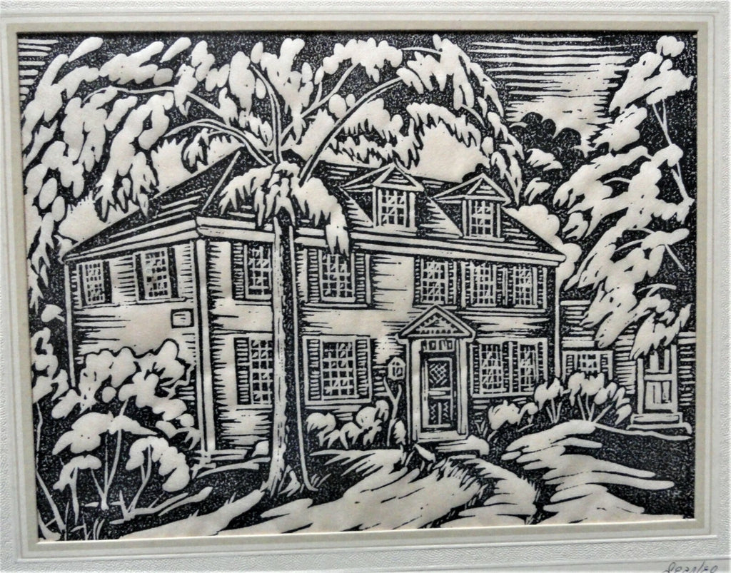 Buckman Tavern Massachusetts Block Print by Searleo