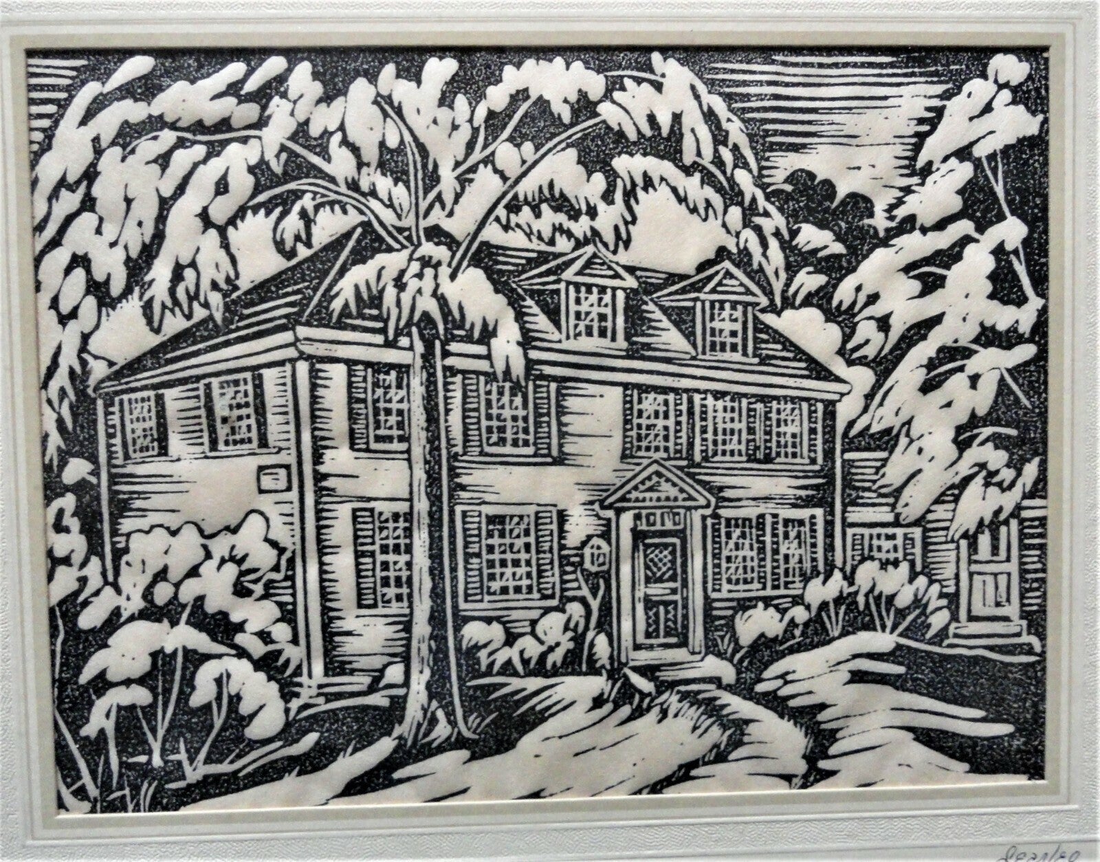 Buckman Tavern Massachusetts Block Print by Searleo