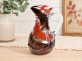 Harry Boyer 1978 Signed Studio Art Glass Pitcher Orange Brown Hand Blown 7 1/8"