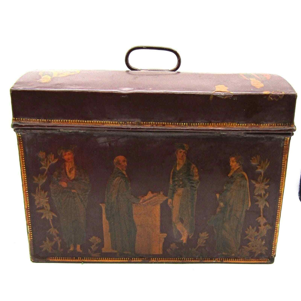 DECOUPAGE Document Box by Dorothy Simpson Dated 1955 English Noblemen Unique