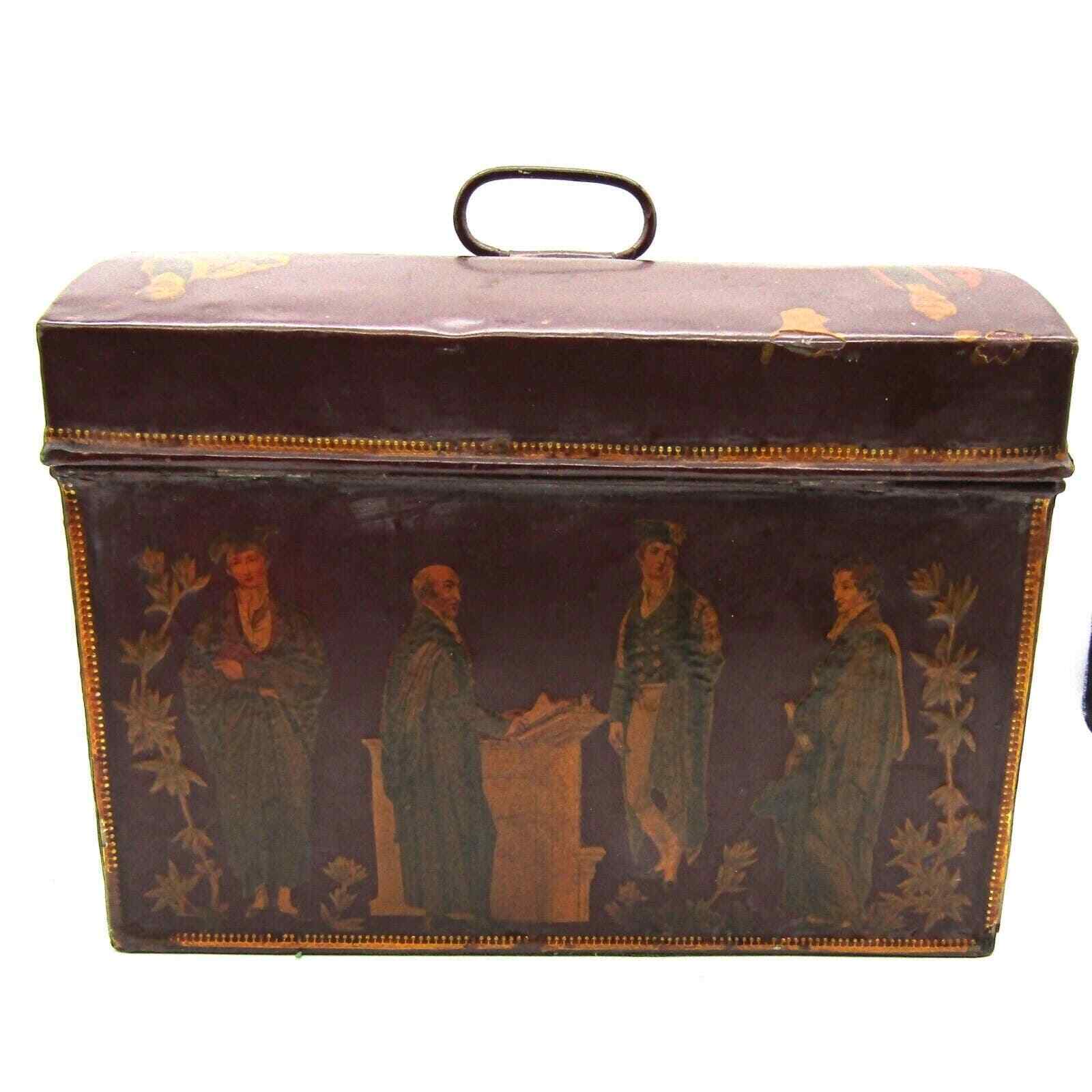 DECOUPAGE Document Box by Dorothy Simpson Dated 1955 English Noblemen Unique