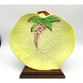 Majolica Plate Floral Design Yellow Pink Green Carlton Ware England