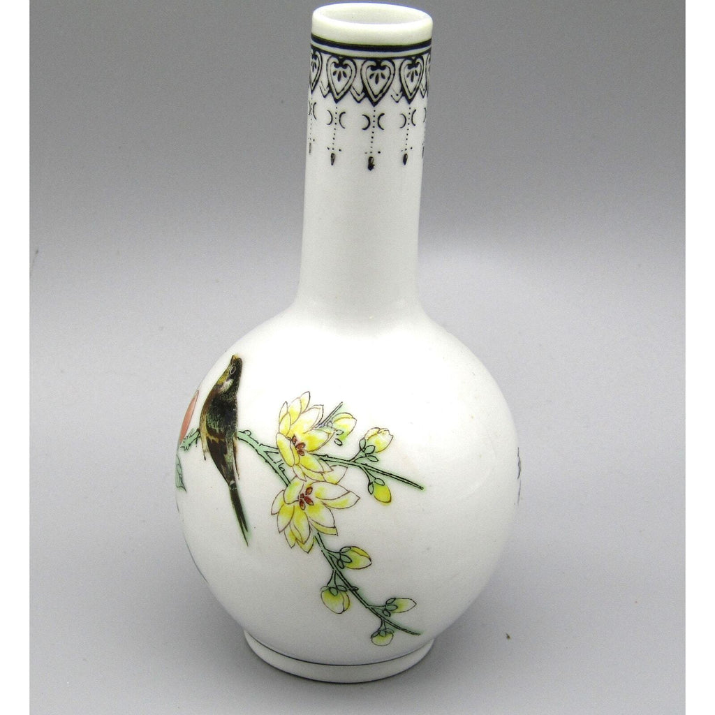 Small Falangcai Chinese Vase Hand Painted w/ Poem & Mark at the Base 1920
