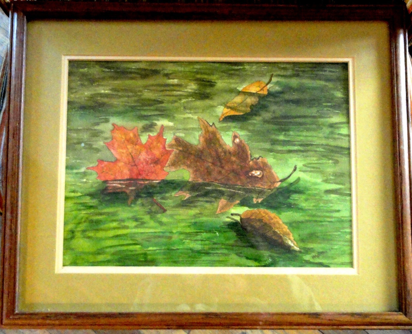 Margery W. Melville, New Hampshire Artist, Autumn Leaves, Watercolor