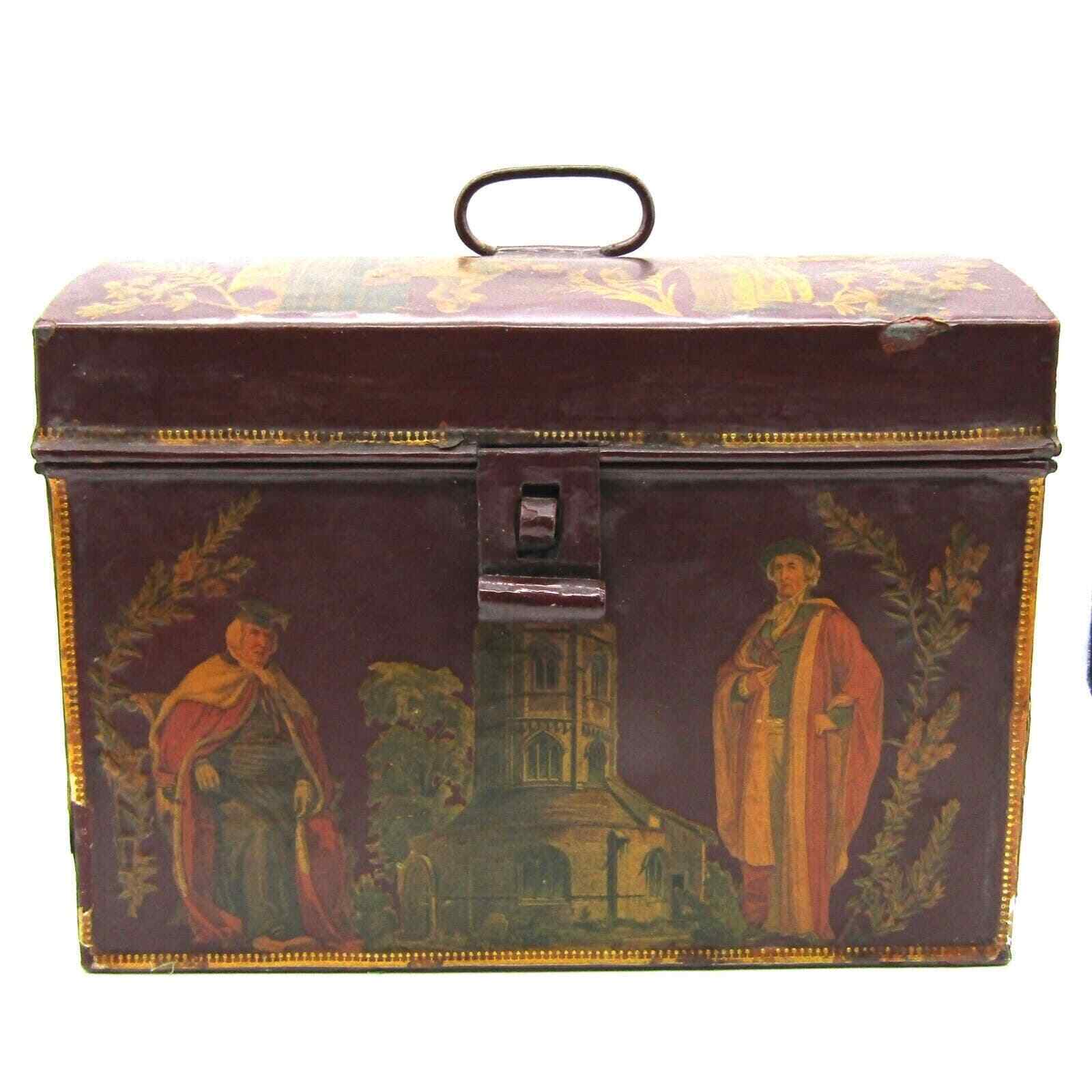 DECOUPAGE Document Box by Dorothy Simpson Dated 1955 English Noblemen Unique