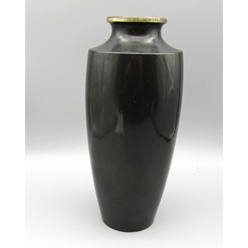 Takenoko-Kai Metal Vase w/ Gold and Silver Etched SIGNED