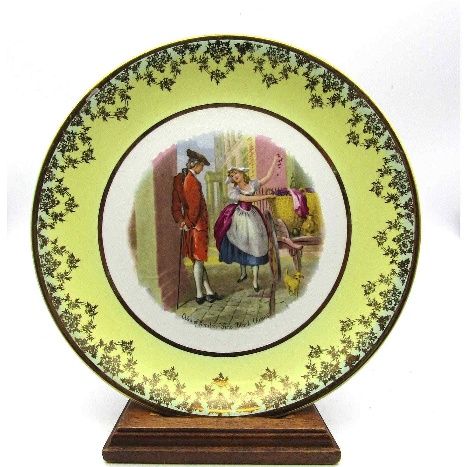 Barratt's England Plate Cries of London "Fine Black Cherries" Hand Painted