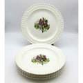Copeland Spode Plates 9.25" Set of 6 Grape Pattern Basket Weave Edge