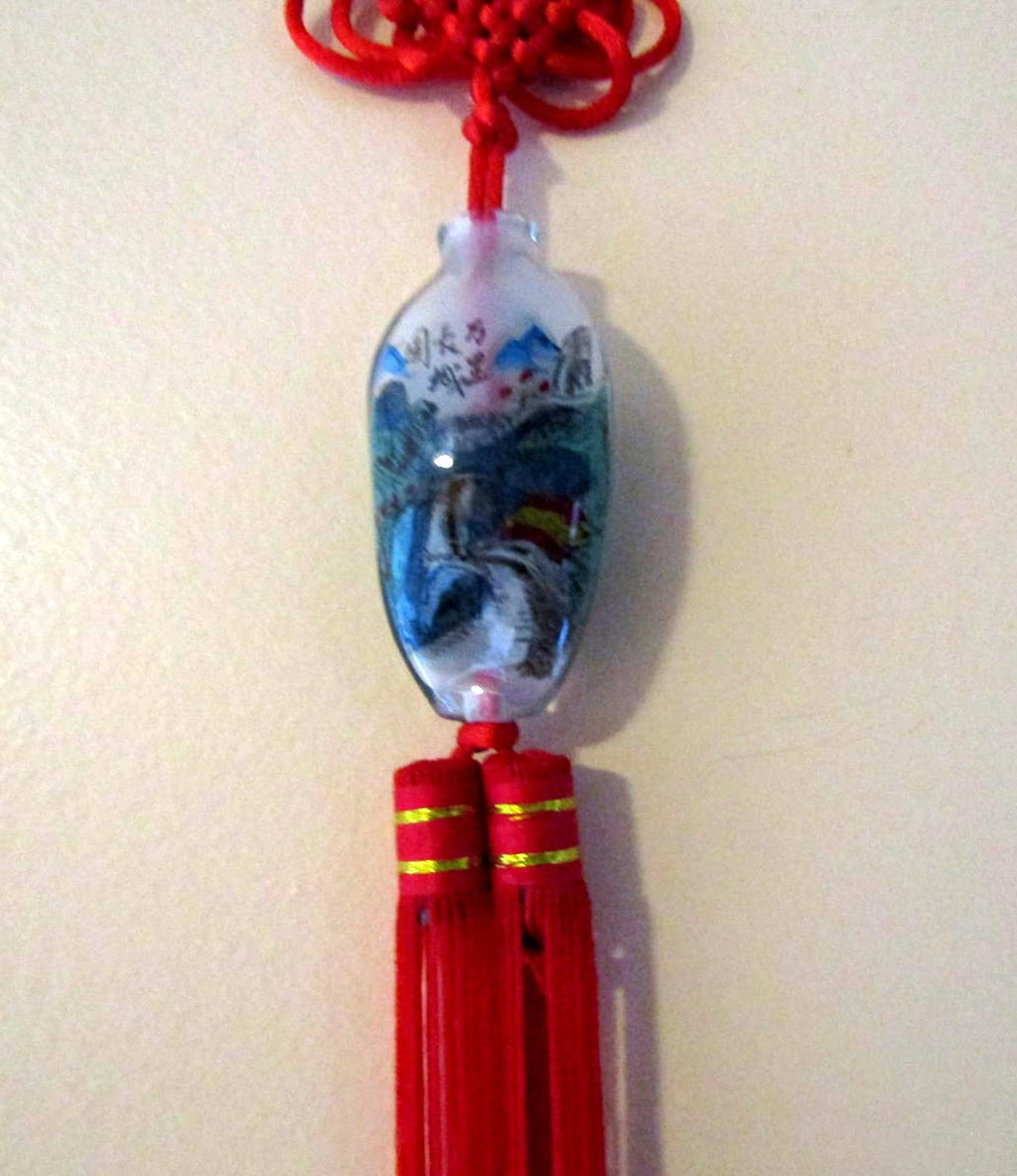 Traditional Chinese Feng Shui Hanging Ornament Snuff Bottle Great Wall Design