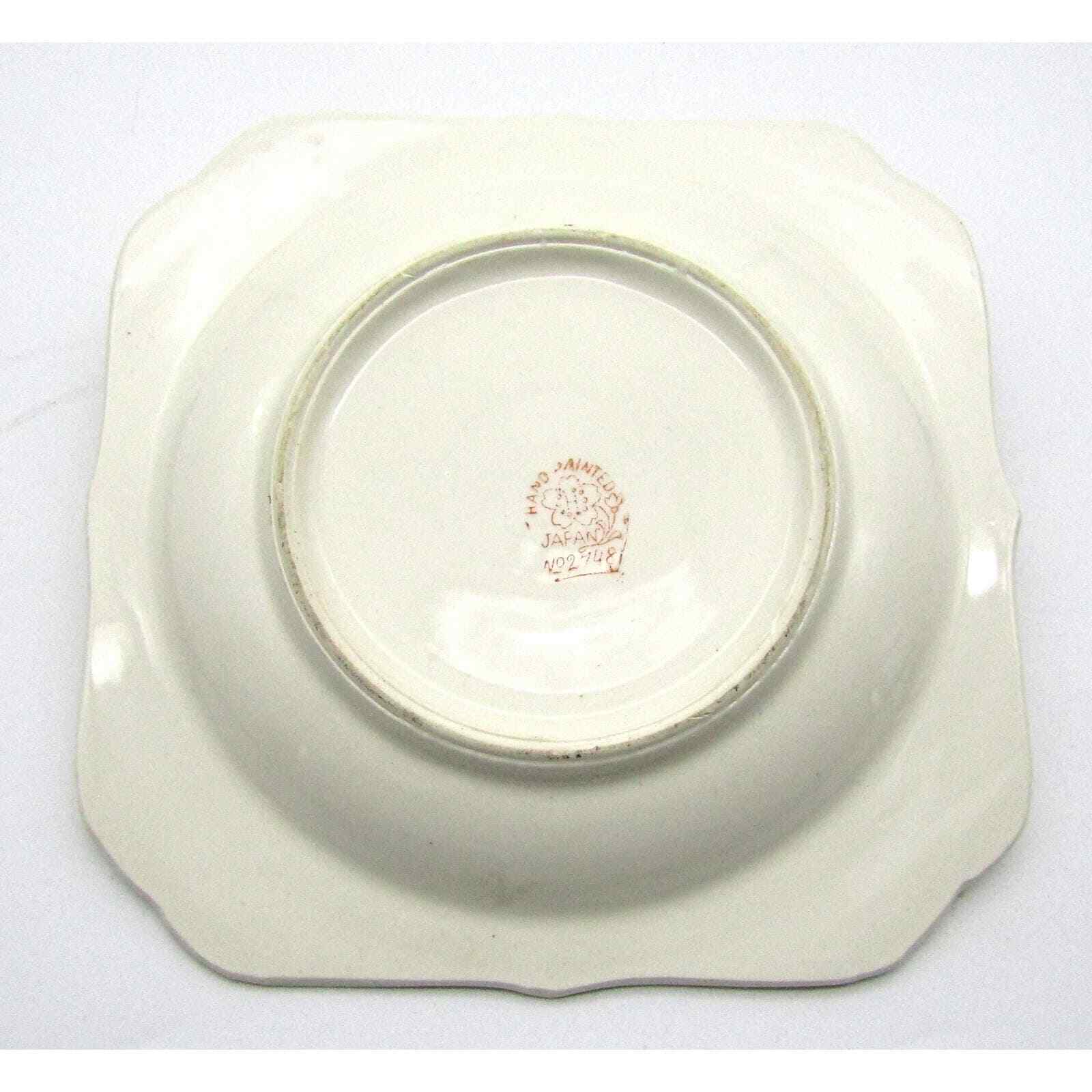 Hotta Yu Shoten Co Candy Dish W/ Handle Floral Hand painted Silver Accents 1920s