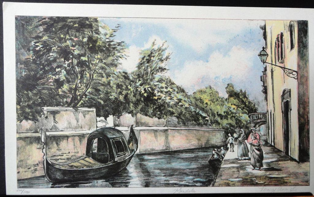 Mary Ann Lis Gondola   Pencil SIGNED NUMBERED 200/1000  Lithograph LISTED ARTIST