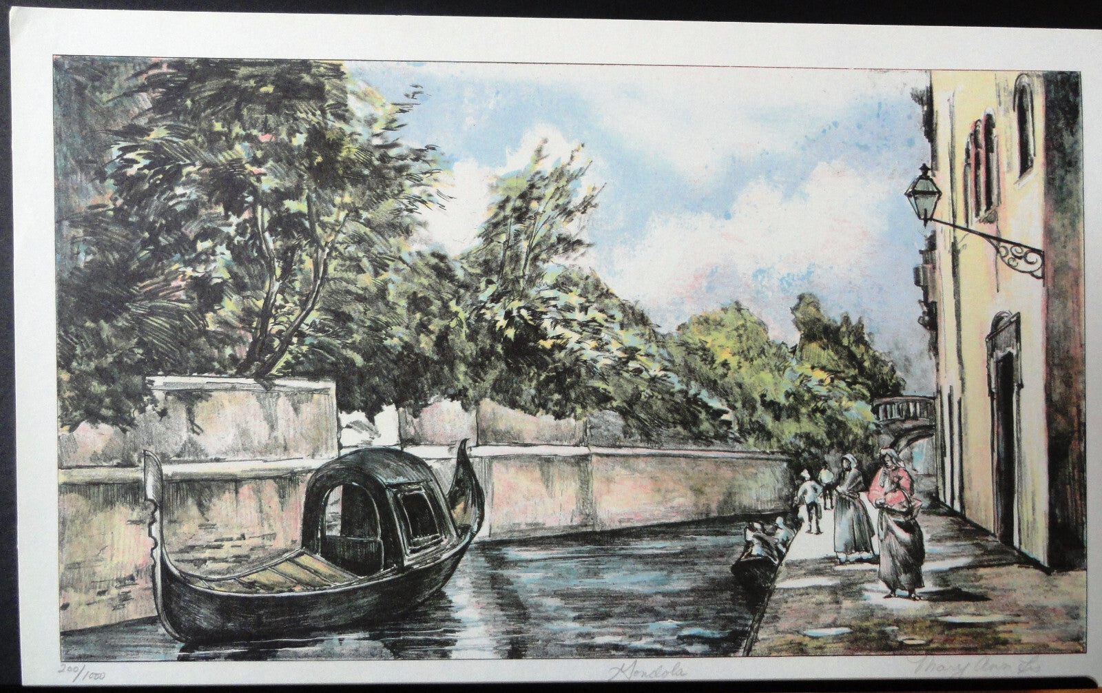 Mary Ann Lis Gondola   Pencil SIGNED NUMBERED 200/1000  Lithograph LISTED ARTIST