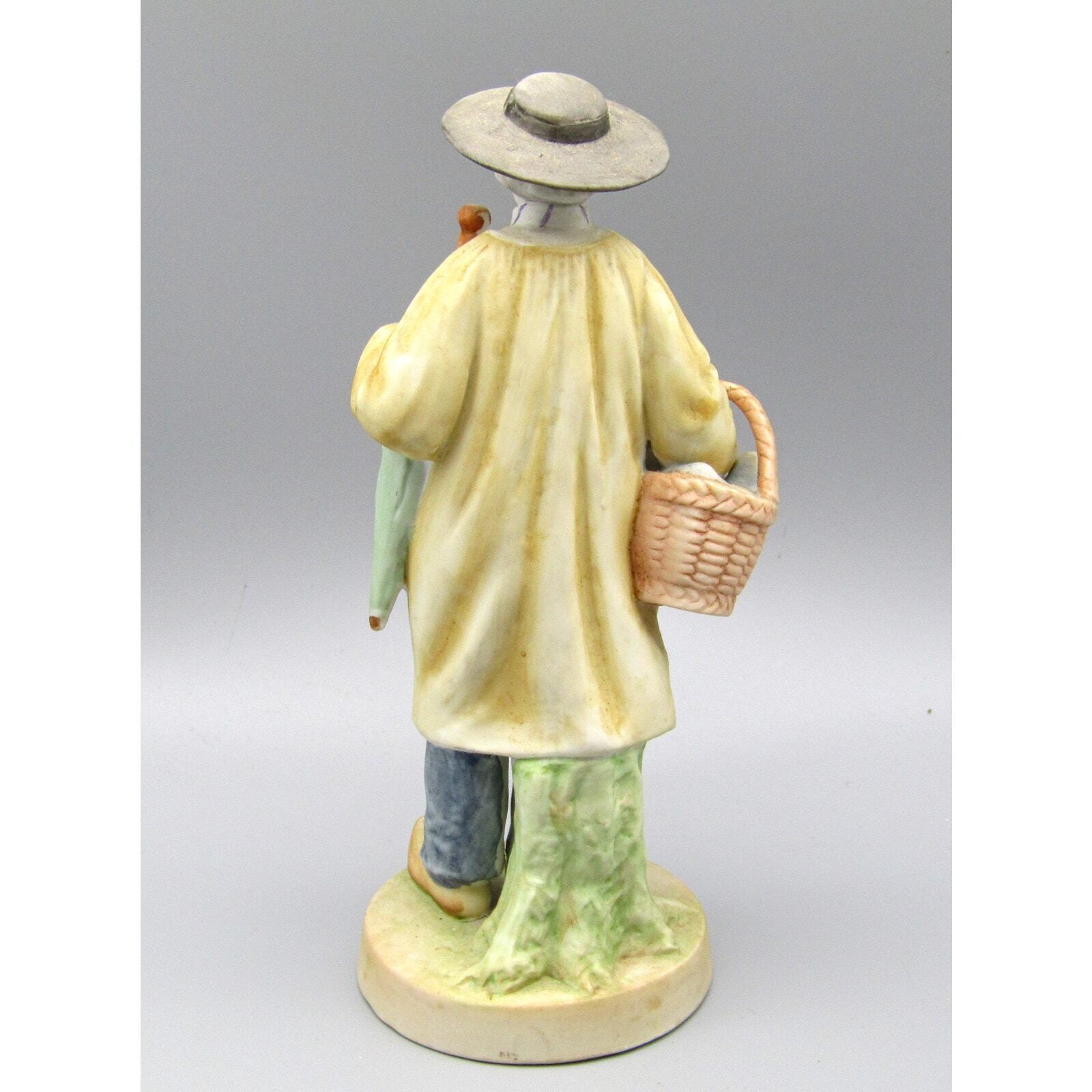 Andrea by Sadek Figurines Man with Umbrella and a Duck M-601 Marked & Label
