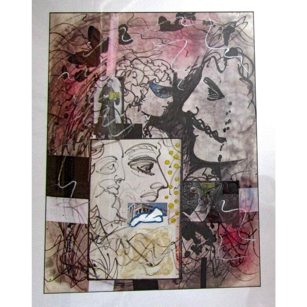 John Moraitis (1930-1994) Multi-Media Abstract Expressionism Collage
