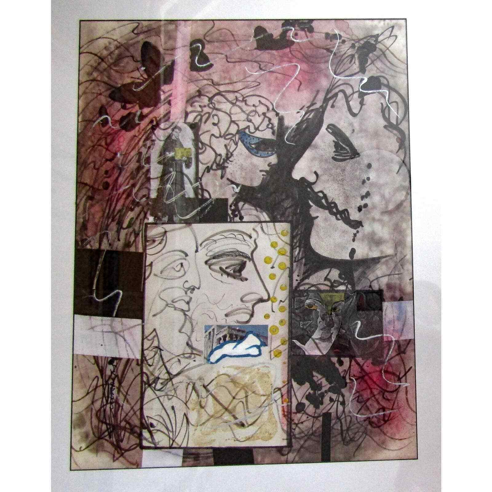 John Moraitis (1930-1994) Multi-Media Abstract Expressionism Collage