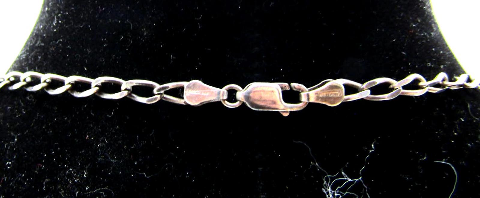 Vintage Native American Style Tiger's Eye Pendant Necklace Sterling Silver